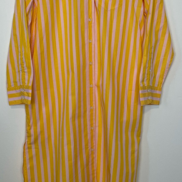 J. Crew Yellow and Pink Striped Button Up Shirtdress. Size XS. NWT. - Picture 4 of 14